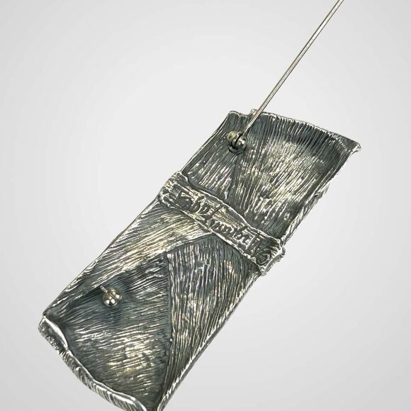 Vtg Mignon Faget Brooch Pin 925 Sterling Retired Zea Holoch Husk 1988 Collection - Picture 4 of 12